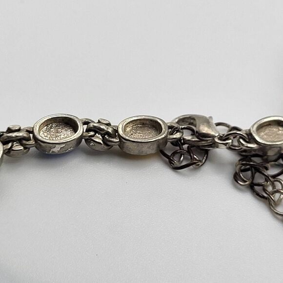 Beautiful Silver and Pastel Tiger's Eye Bracelet & Necklace Set - signed - Picture 4 of 8